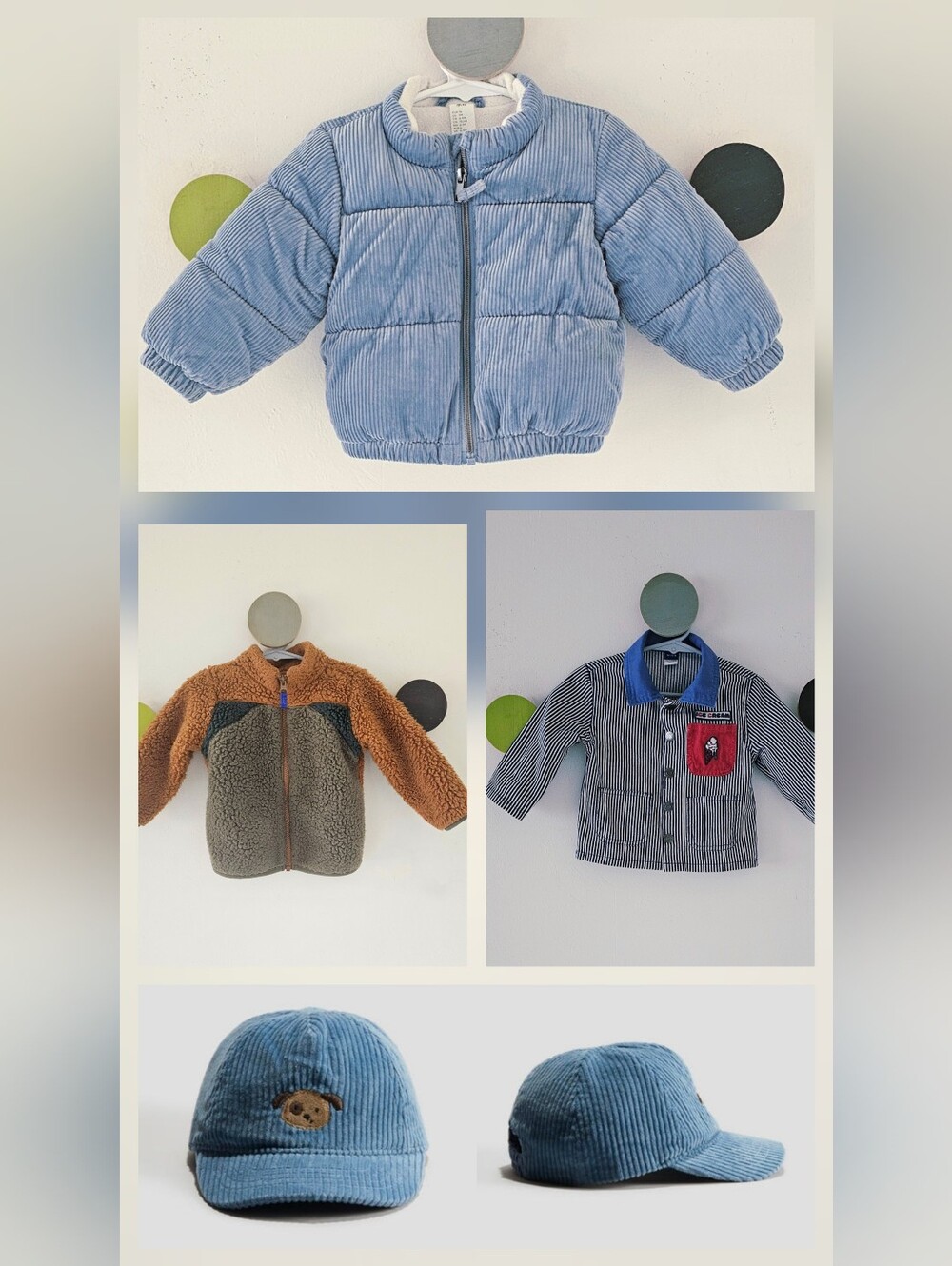 4pcs☆☆Like NEW Winter Jackets Coats Cordouroy, Sherpa Fleece sz 9M-18M